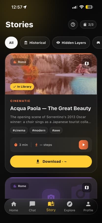 Ciro app — Stories · Library