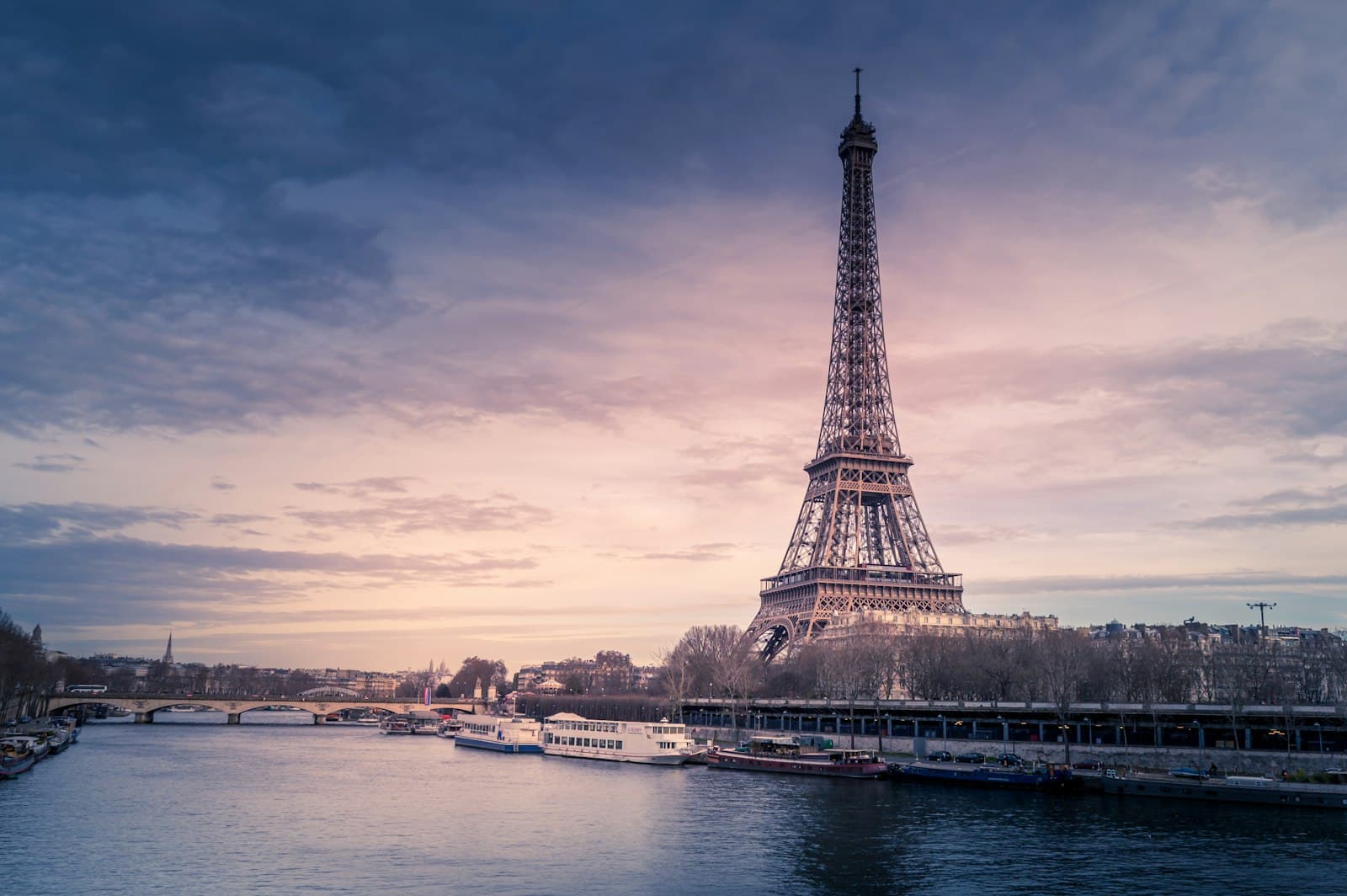 Eiffel Tower at dusk